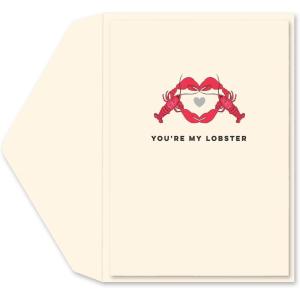 Graphique Heart Confetti Anniversary Card | Romantic | Husband, Wife, Him, Her, Couple | Embellished with Glitter and Gold Foil Accents | Color-Coordinated Envelope | 5″ x 7″(You’re My Lobster)