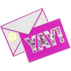 Graphique Heart Confetti Anniversary Card | Romantic | Husband, Wife, Him, Her, Couple | Embellished with Glitter and Gold Foil Accents | Color-Coordinated Envelope | 5″ x 7″(Yay Shaker)