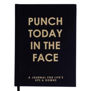 Graphique Self-Care Journal – Punch Today in the Face – 256 Pages – Weekly Quote & Daily Fill in Interiors – Hardbound Fabric Cover – Ribbon Marker (6″ x 8″)(Punch Today)