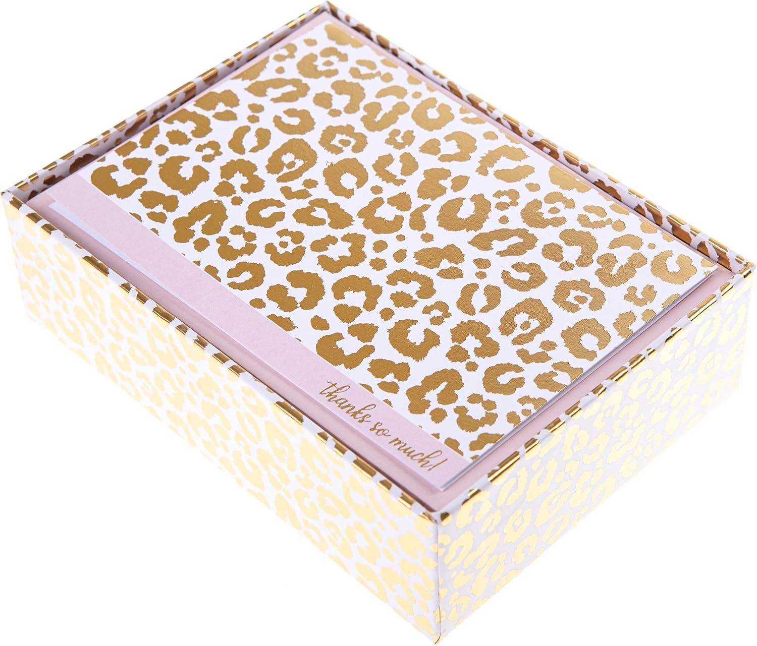 imageGraphique Box of Thank You Cards Cheetah Includes 16 Cards with Matching Envelopes and Storage Box Cute Stationery Made of Durable Heavy Cardstock Cards Measure 325quot x 475quot