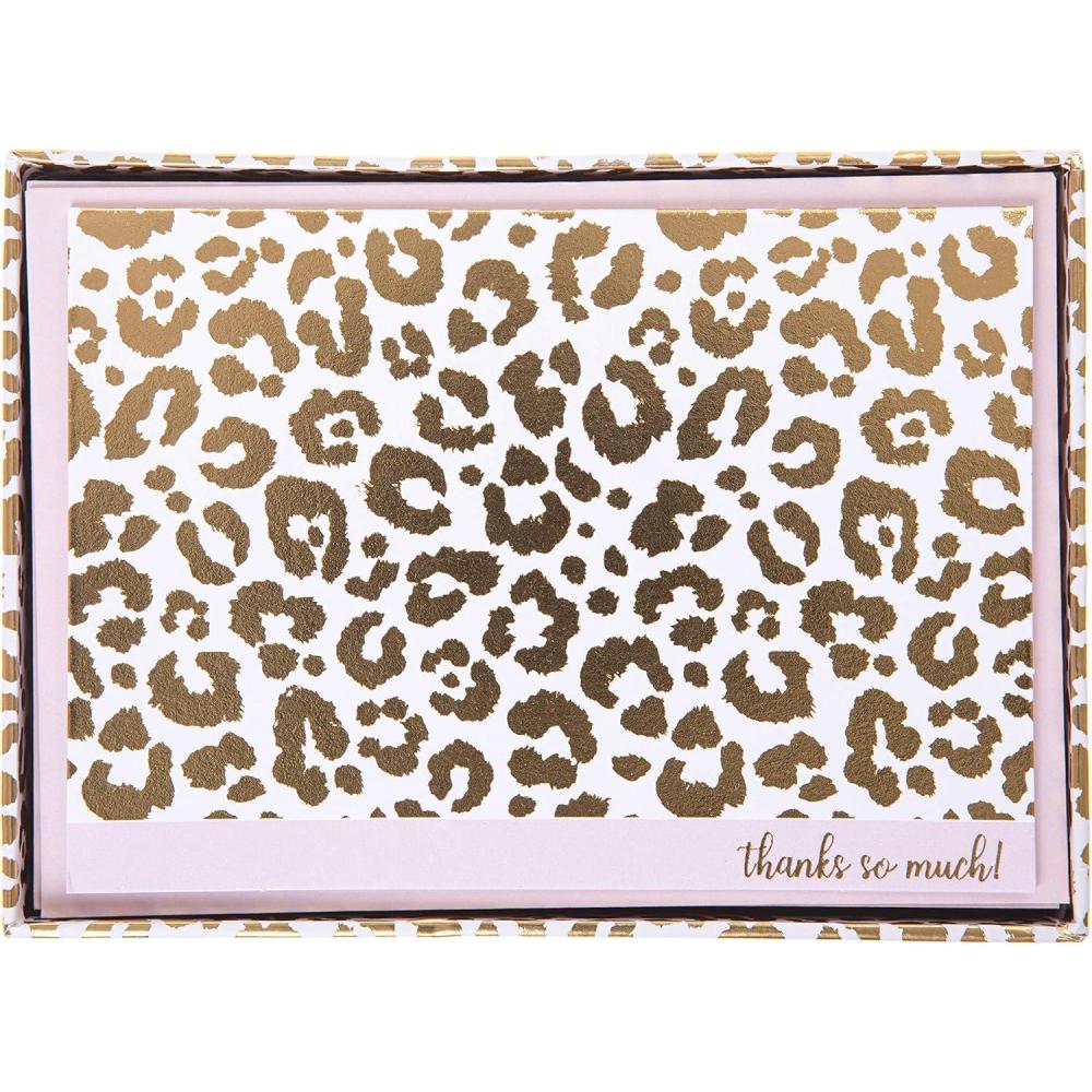 imageGraphique Box of Thank You Cards Cheetah Includes 16 Cards with Matching Envelopes and Storage Box Cute Stationery Made of Durable Heavy Cardstock Cards Measure 325quot x 475quot