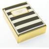 Graphique Elegant Thank You Boxed Notecards, 16 Black and Cream Striped”Thank You” Message Cards, Embossed and Embellished Gold Foil Notecards with Matching Envelopes and Storage Box, 3.25″ x 4.75″