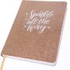 Graphique Large Vegan Leather Journal, Best Ideas – 7” x 9.5″, 192 Lined Pages, The Quote “Best Ideas Start Here” on the Cover – Perfect for Taking Notes, Lists and More(Glitter)