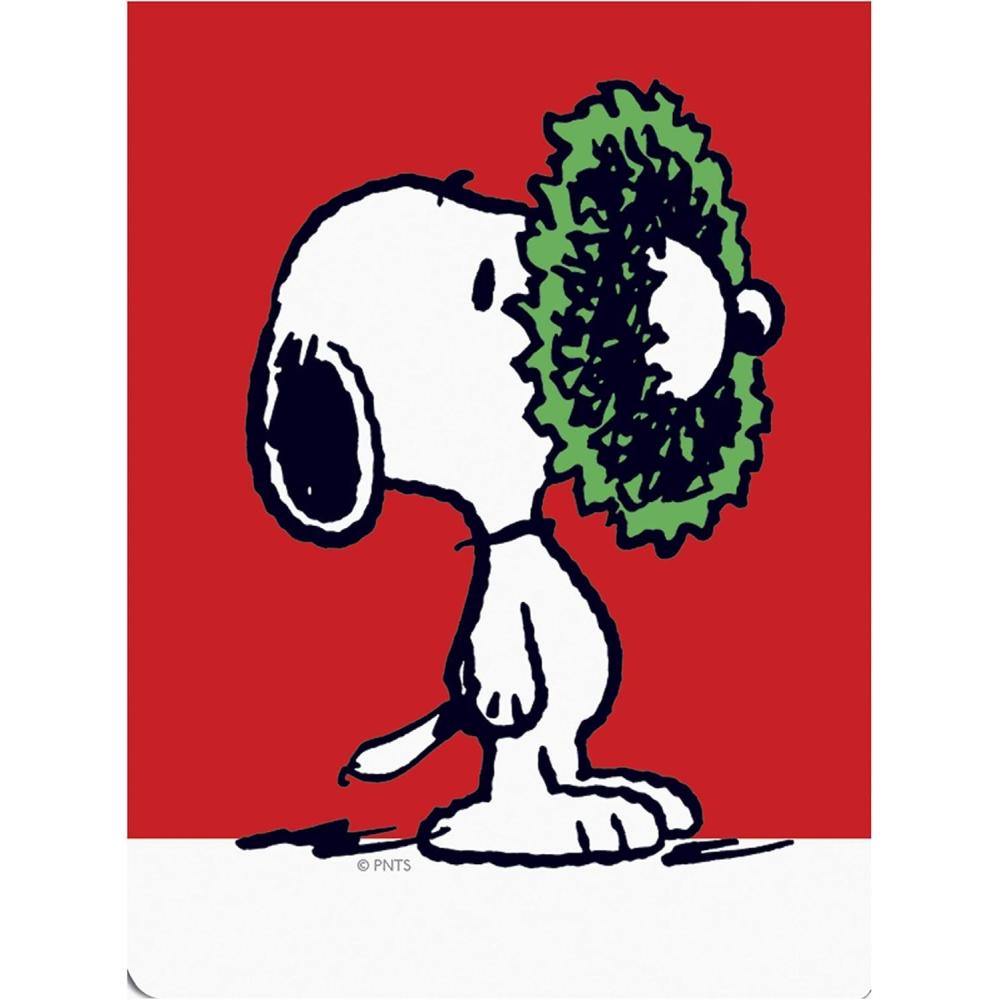 imageGraphique Snoopy Nose Wreath Holiday Pocket Notepad 75 Sheets 3 x 4 Embellished with Glitter Features a Magnetic Closure Perfect for Making Holiday Gift Lists or Jotting Down Notes