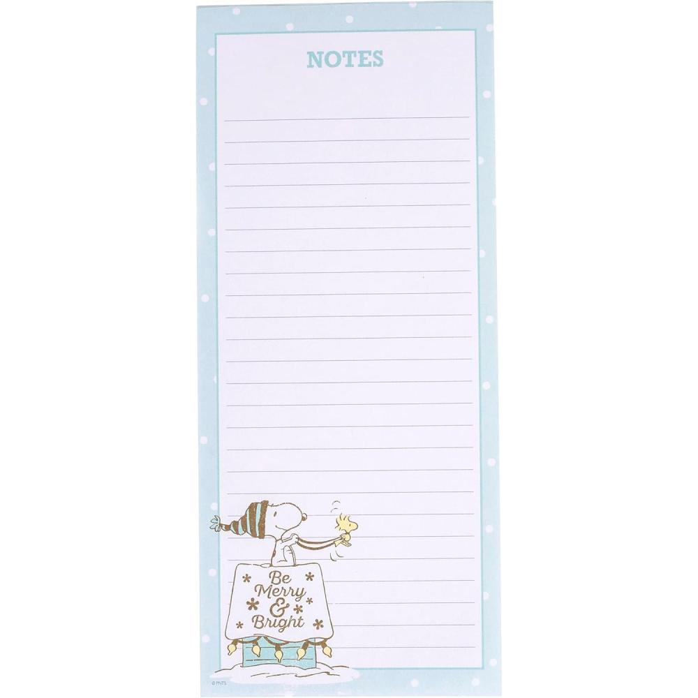imageGraphique Snoopy Scarf Train Magnetic Notepad 100 TearAway Sheets Grocery Shopping ToDo List Writing Pad for Fridge Kitchen Office Lined Paper Great Gift 4 x 925Snoopy Merry Bright