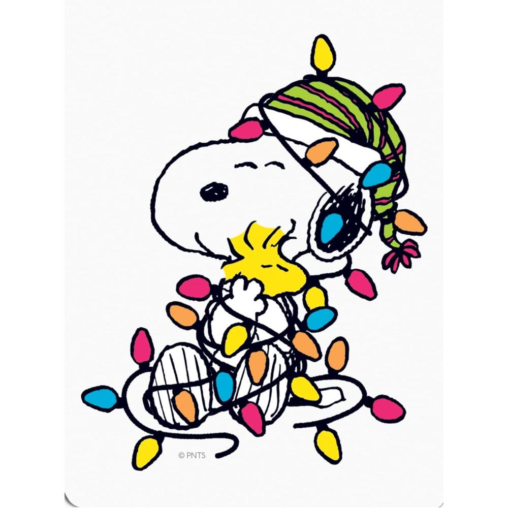 imageGraphique Snoopy Tangled in Lights Holiday Pocket Notepad 75 Sheets 3 x 4 Embellished with Glitter Features a Magnetic Closure Perfect for Making Holiday Gift Lists or Jotting Down Notes PNX008