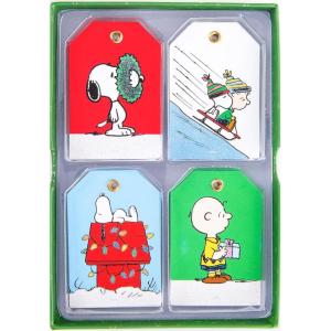 Graphique Peanuts Petite Gift Tag Set, 24 Tags in 4 Unique Designs, Tag Dimensions are 2″ x 3″, Bakers Twine Included, Perfect for Wrapping Holiday Gifts(Peanuts)