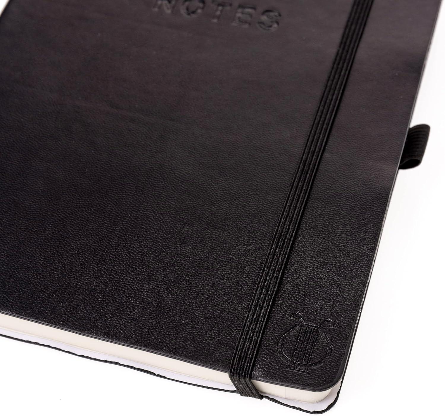 imageGraphique Apollo Vegan Leather Journal Hardcover Diary Notebook for Writing 192 Lined Pages 6 x 8Black