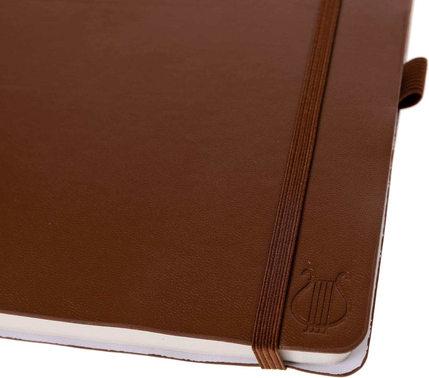 imageGraphique Apollo Vegan Leather Journal Hardcover Diary Notebook for Writing 192 Lined Pages 6 x 8Brown