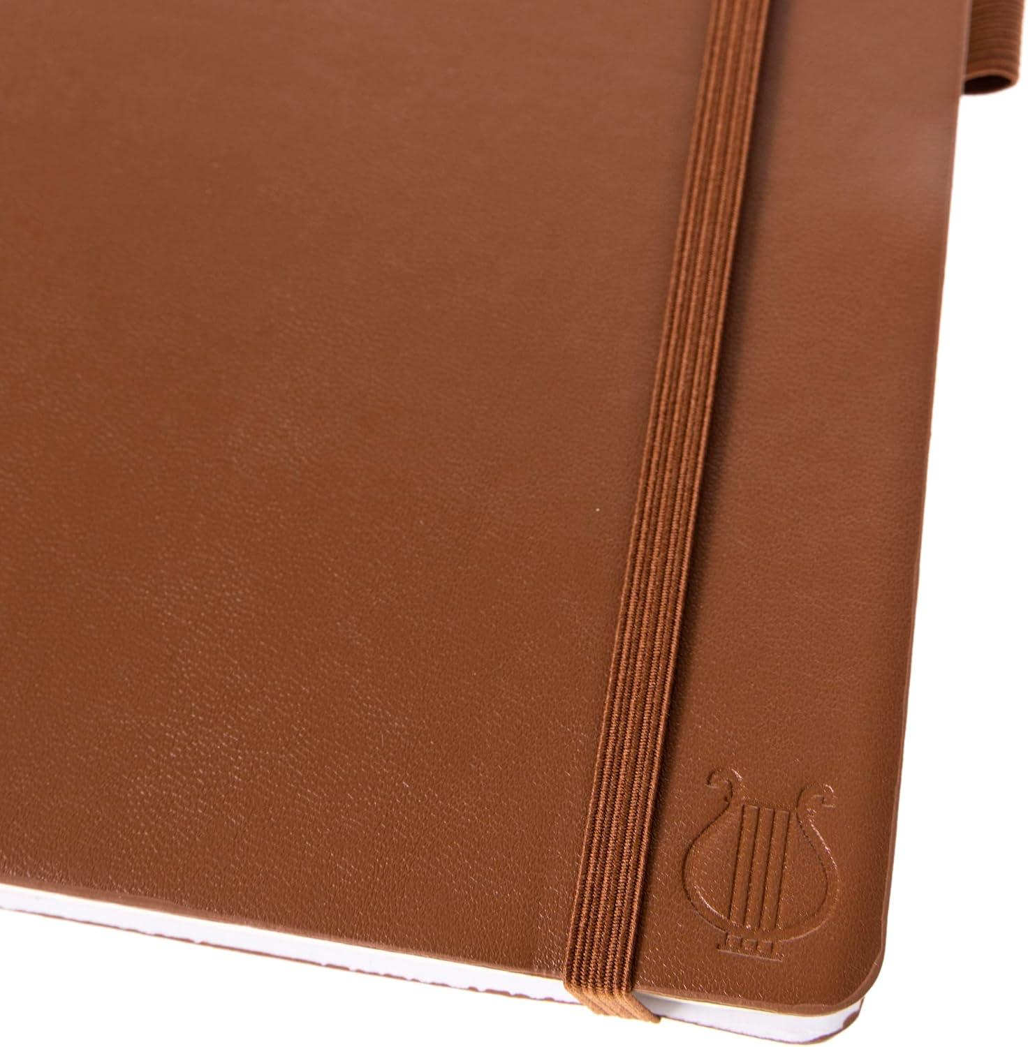 imageGraphique Apollo Vegan Leather Journal Hardcover Diary Notebook for Writing 192 Lined Pages 6 x 8Brown