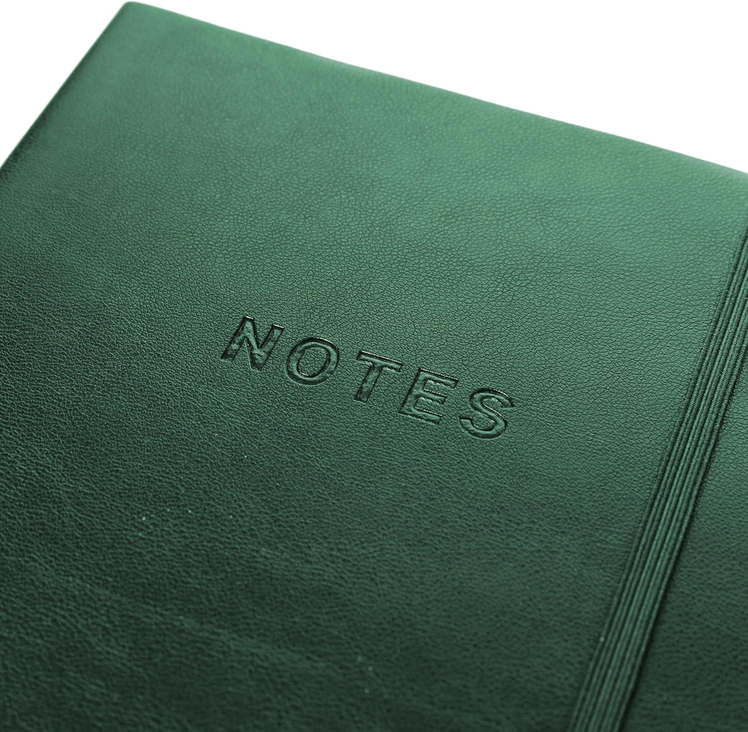 imageGraphique Apollo Vegan Leather Journal Hardcover Diary Notebook for Writing 192 Lined Pages 6 x 8Green