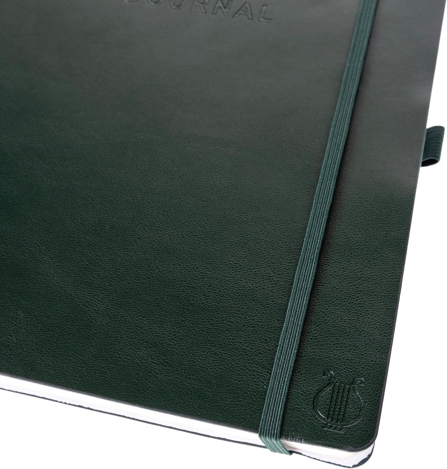 imageGraphique Apollo Vegan Leather Journal Hardcover Diary Notebook for Writing 192 Lined Pages 6 x 8Green