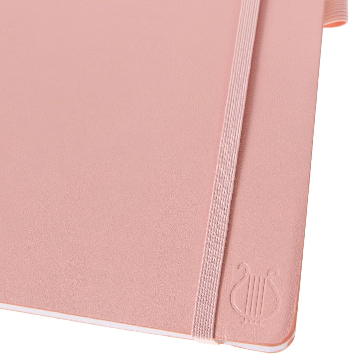 imageGraphique Apollo Vegan Leather Journal Hardcover Diary Notebook for Writing 192 Lined Pages 6 x 8Pink