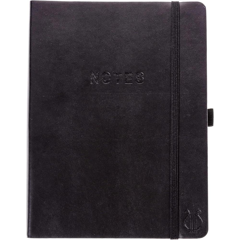 imageGraphique Apollo Vegan Leather Journal Hardcover Diary Notebook for Writing 192 Lined Pages 6 x 8Black