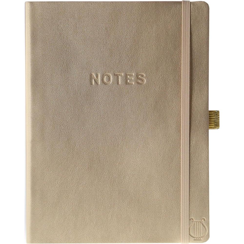 imageGraphique Apollo Vegan Leather Journal Hardcover Diary Notebook for Writing 192 Lined Pages 6 x 8Gold