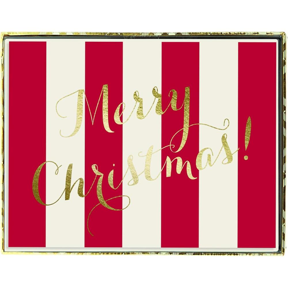 imageGraphique Merry Christmas Holiday Cards Pack of 15 Cards with Envelopes Christmas Greetings Gold Foil Accents Boxed Set 475quot x 6625quotMerry Christmas