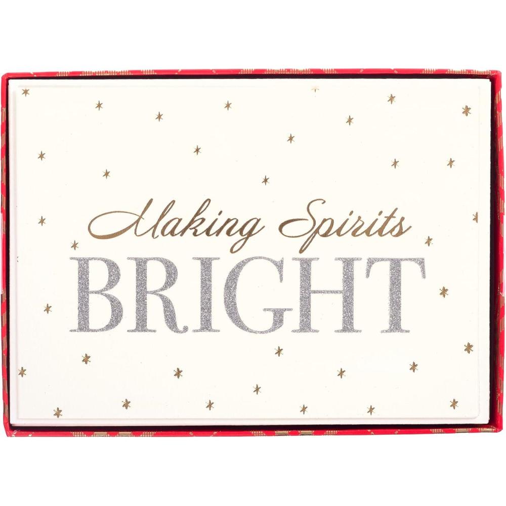 imageGraphique Merry Christmas Holiday Cards Pack of 15 Cards with Envelopes Christmas Greetings Gold Foil Accents Boxed Set 475quot x 6625quotSpirits Bright