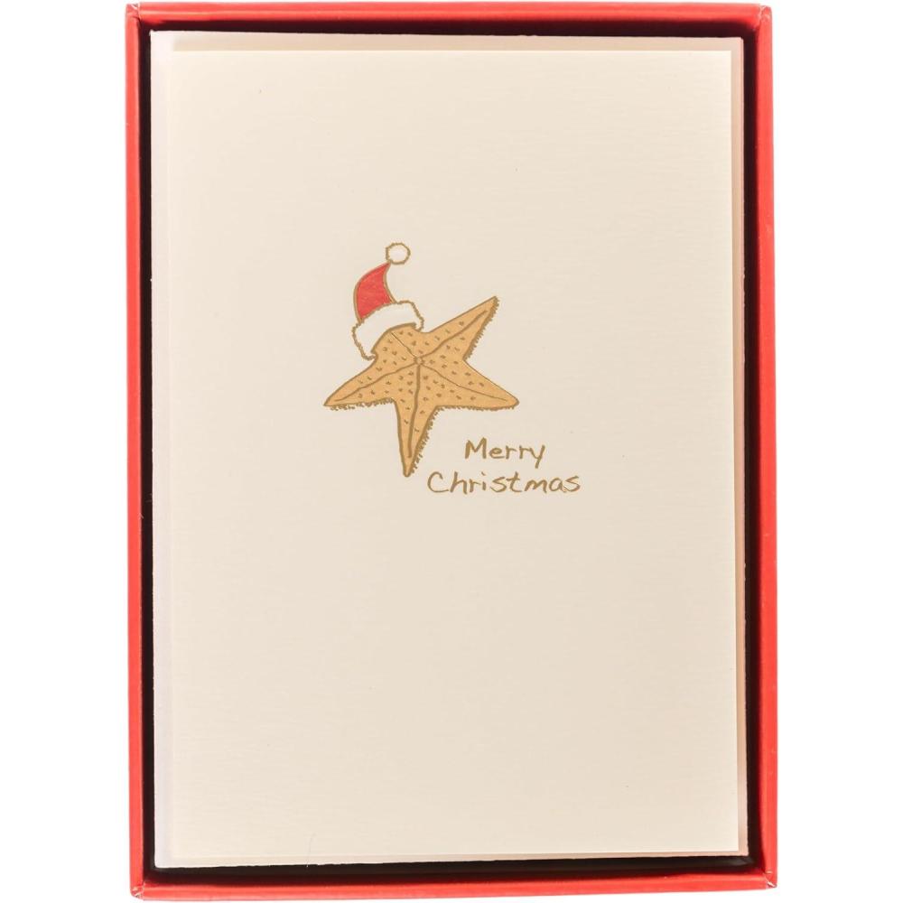 imageGraphique Peanuts Tree Christmas Cards Pack of 15 Cards with Envelopes Blank Inside La Petite Press Collection Boxed Set 325quot x 475quotStarfish Christmas