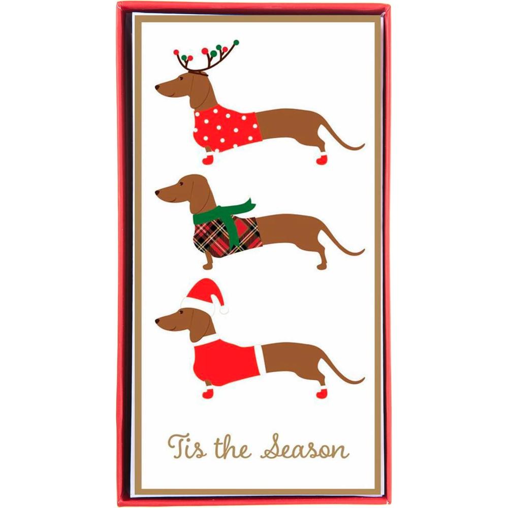 imageGraphique Santa Bill Money Holder Pack of 15 Cards with Envelopes Cash or Gift Card Holder Christmas Greetings Green Foil Accents Boxed Set 375quot x 725quotTis the Season