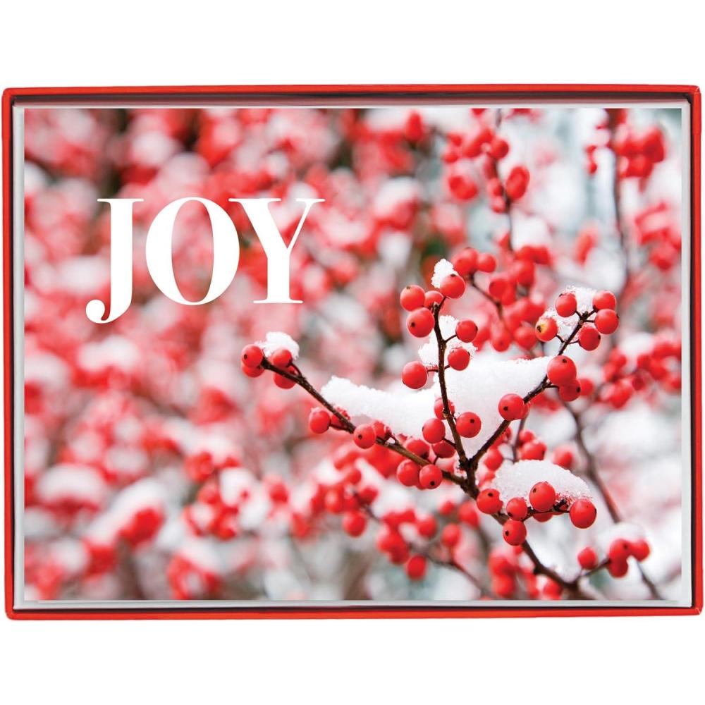 imageGraphique Santa Train Holiday Cards Pack of 15 Cards with Envelopes Christmas Greetings Glitter and Gold Foil Accents Boxed Set 475quot x 6625quotBerry Branch