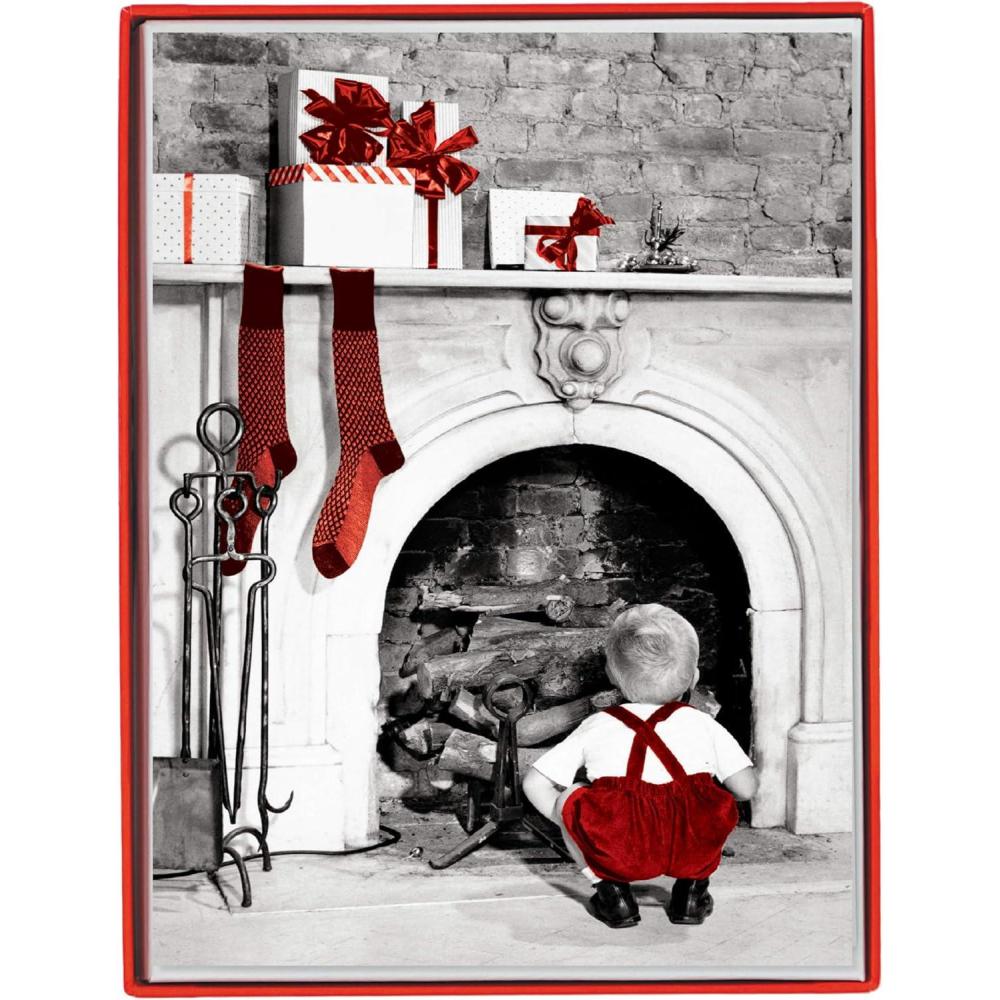 imageGraphique Santa Train Holiday Cards Pack of 15 Cards with Envelopes Christmas Greetings Glitter and Gold Foil Accents Boxed Set 475quot x 6625quotSantas Magic