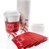 Graphique 12-Pack Disposable to Go Coffee Cups – Merry Christmas Leopard – 16 oz, with Lids – Perfect for Travel, Home, Parties and More(Bike With Gifts)