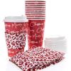 Graphique 12-Pack Disposable to Go Coffee Cups – Merry Christmas Leopard – 16 oz, with Lids – Perfect for Travel, Home, Parties and More(Mc Leopard)