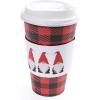 Graphique 12-Pack Disposable to Go Coffee Cups – Merry Christmas Leopard – 16 oz, with Lids – Perfect for Travel, Home, Parties and More(Plaid Gnomes)