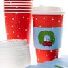 Graphique 12-Pack Disposable to Go Coffee Cups – Merry Christmas Leopard – 16 oz, with Lids – Perfect for Travel, Home, Parties and More(Snoopy Wreath)