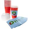 Graphique 12-Pack Disposable to Go Coffee Cups – Merry Christmas Leopard – 16 oz, with Lids – Perfect for Travel, Home, Parties and More(Snoopy Wreath)