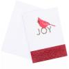 Graphique Cardinal and Joy Holiday Cards | Pack of 15 Cards with Envelopes | Christmas Greetings | Red and Clear Glitter Accents | Boxed Set | 3.25″ x 4.75″