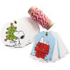 Graphique La Petite Noel Holiday Gift Tag Boxed Set | 16 Tags with Hanging Twine | 2 Unique Christmas Designs with Gold Foil Accents | Gift Boxes and Bags(Peanuts)