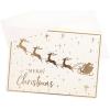 Graphique Merry Christmas Holiday Cards | Pack of 15 Cards with Envelopes | Christmas Greetings | Gold Foil Accents | Boxed Set | 4.75″ x 6.625″(MC Santa with Reindeer)