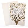 Graphique Merry Christmas Holiday Cards | Pack of 15 Cards with Envelopes | Christmas Greetings | Gold Foil Accents | Boxed Set | 4.75″ x 6.625″(Merry Christmas Gold Reindeer)