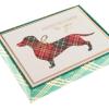 Graphique Merry Christmas Holiday Cards | Pack of 15 Cards with Envelopes | Christmas Greetings | Gold Foil Accents | Boxed Set | 4.75″ x 6.625″(Plaid dachshund)