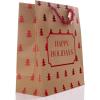 Graphique Plaid Holiday Gift Bags (Set of 3) – Tall and Slim Bags Measuring 4.5″ x 4.5″ x 13” – Perfect for Wrapping Wine, Liquor, or Other Gifts(Happy Holidays)
