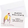 Graphique Santa Train Holiday Cards – Pack of 15 Cards with Envelopes – Christmas Greetings – Glitter and Gold Foil Accents – Boxed Set – 4.75″ x 6.625″(Holiday Armadillo)
