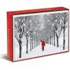 Graphique Santa Train Holiday Cards – Pack of 15 Cards with Envelopes – Christmas Greetings – Glitter and Gold Foil Accents – Boxed Set – 4.75″ x 6.625″(Santa Playing in Snow)