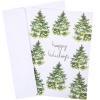 Graphique Santa Train Holiday Cards – Pack of 15 Cards with Envelopes – Christmas Greetings – Glitter and Gold Foil Accents – Boxed Set – 4.75″ x 6.625″(Watercolor Trees)