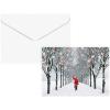 Graphique Santa Train Holiday Cards – Pack of 15 Cards with Envelopes – Christmas Greetings – Glitter and Gold Foil Accents – Boxed Set – 4.75″ x 6.625″(Santa Playing in Snow)