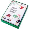 Graphique Santa Train Holiday Cards – Pack of 15 Cards with Envelopes – Christmas Greetings – Glitter and Gold Foil Accents – Boxed Set – 4.75″ x 6.625″(Holiday Fun With Gnomies)