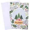 Graphique Santa Train Holiday Cards – Pack of 15 Cards with Envelopes – Christmas Greetings – Glitter and Gold Foil Accents – Boxed Set – 4.75″ x 6.625″(Tree Snowglobe)