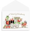 Graphique Santa Train Holiday Cards – Pack of 15 Cards with Envelopes – Christmas Greetings – Glitter and Gold Foil Accents – Boxed Set – 4.75″ x 6.625″(Santa Train)