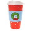 Graphique 12-Pack Disposable to Go Coffee Cups – Merry Christmas Leopard – 16 oz, with Lids – Perfect for Travel, Home, Parties and More(Snoopy Wreath)
