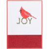 Graphique Cardinal and Joy Holiday Cards | Pack of 15 Cards with Envelopes | Christmas Greetings | Red and Clear Glitter Accents | Boxed Set | 3.25″ x 4.75″