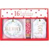 Graphique La Petite Noel Holiday Gift Tag Boxed Set | 16 Tags with Hanging Twine | 2 Unique Christmas Designs with Gold Foil Accents | Gift Boxes and Bags(Joy Branches)