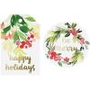 Graphique La Petite Noel Holiday Gift Tag Boxed Set | 16 Tags with Hanging Twine | 2 Unique Christmas Designs with Gold Foil Accents | Gift Boxes and Bags(Watercolor Berries)
