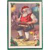 Graphique Merry Christmas Holiday Cards | Pack of 15 Cards with Envelopes | Christmas Greetings | Gold Foil Accents | Boxed Set | 4.75″ x 6.625″(Santa Making Sled)
