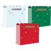 Graphique Plaid Holiday Gift Bags (Set of 3) – Tall and Slim Bags Measuring 4.5″ x 4.5″ x 13” – Perfect for Wrapping Wine, Liquor, or Other Gifts(Snowflake Sparkle)