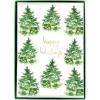 Graphique Santa Train Holiday Cards – Pack of 15 Cards with Envelopes – Christmas Greetings – Glitter and Gold Foil Accents – Boxed Set – 4.75″ x 6.625″(Watercolor Trees)